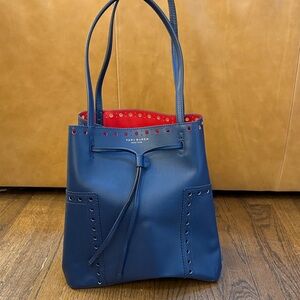 Tory Burch Navy and Red Tote Bag